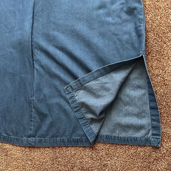 Go Softly Women’s Dress 2X Floral Cottage Denim Blue Patio House Zip Up - Picture 8 of 9